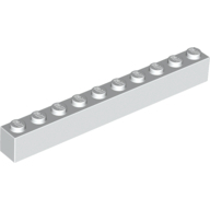 Lego kostka (kostička) 1x10, bílá (611101)